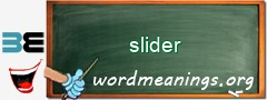 WordMeaning blackboard for slider